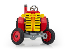 Traktor na klíček Zetor červený - plastové disky, plechová hračka