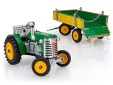 Traktor ZETOR s valníkem - zelený – kovové disky kol