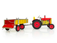 Traktor ZETOR s valníkem červený – plastové disky kol