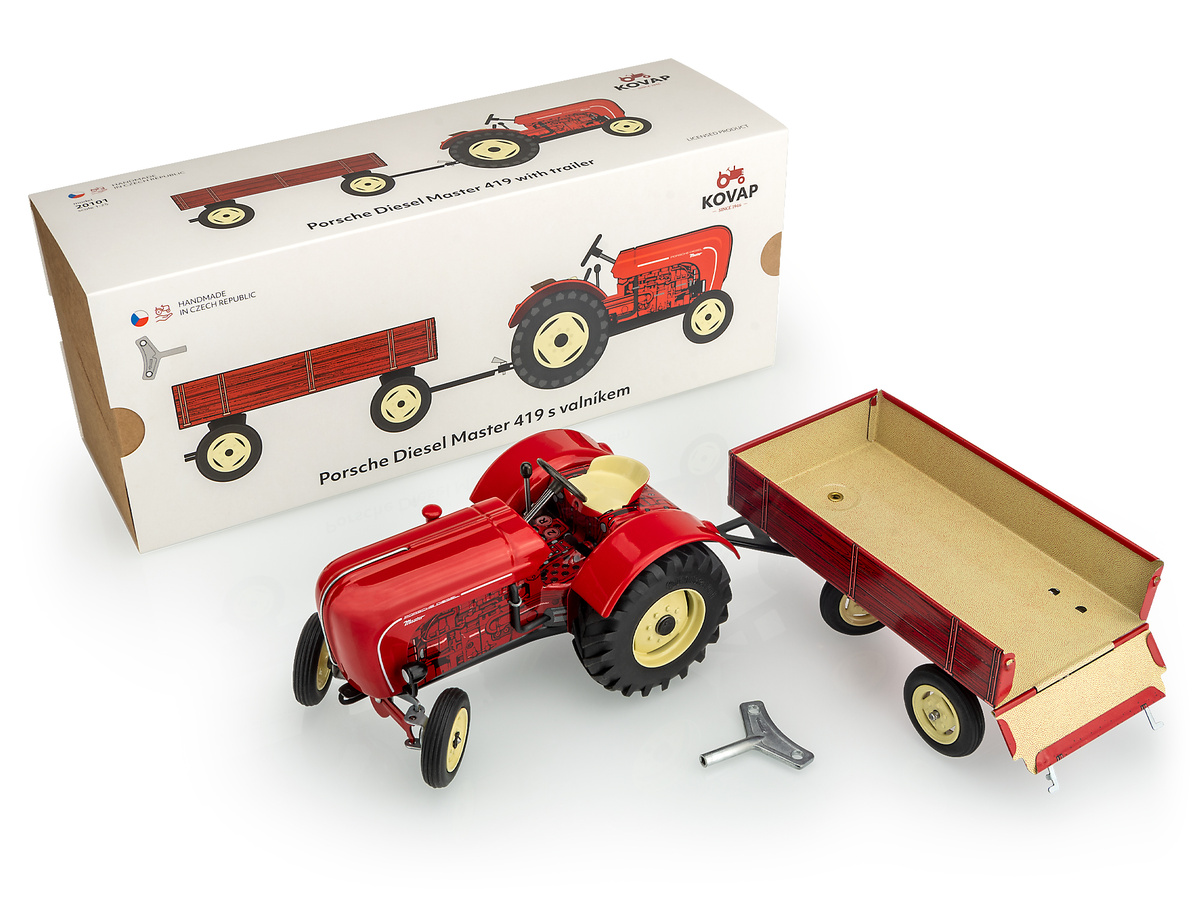 PORSCHE MASTER 419 jouet tracteur mécanique miniature 1:25 en tôle