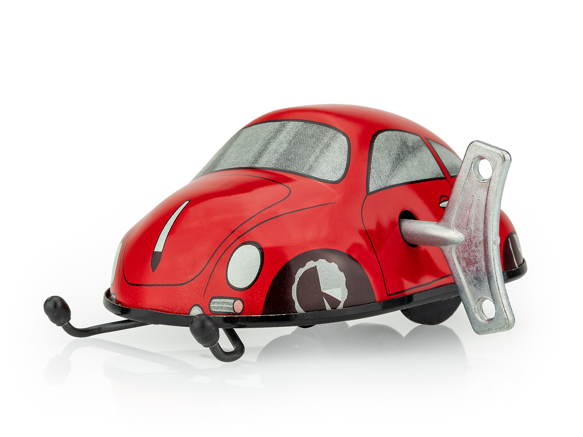 Red wind-up car