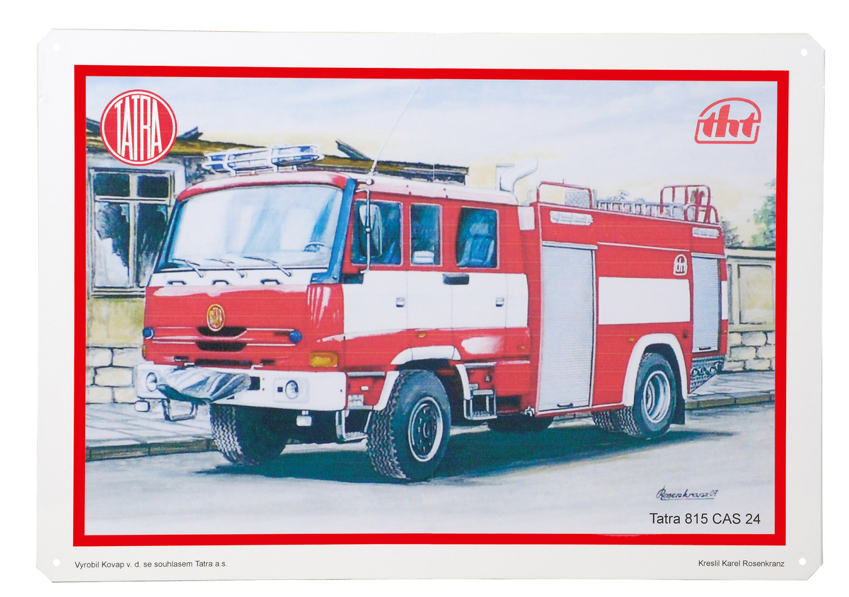 Plechová tabule Tatra hasič A4