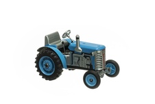 ZETOR modrý, plastové disky kol - plechový traktor na klíček